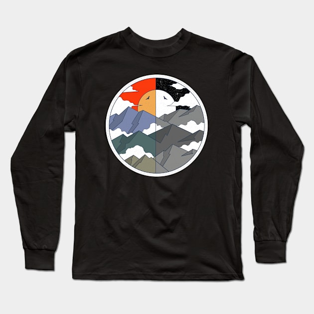 Day and Night Long Sleeve T-Shirt by Artthree Studio